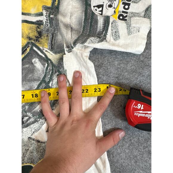 VINTAGE NFL Green Bay Packers Riddell Shirt Mens XL White Single Stitch Tee - Picture 2 of 4